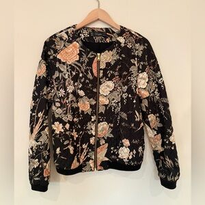 Zara quilted floral bomber jacket size medium